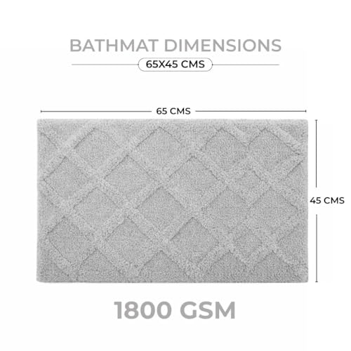 Bath Mat, Grey, Microfiber, 65x45