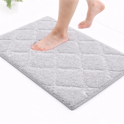 Bath Mat, Grey, Microfiber, 65x45