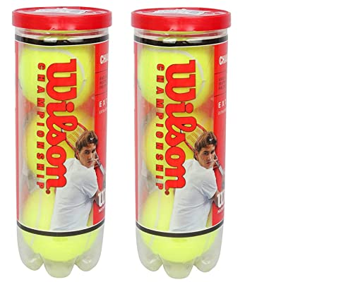 Wilson Championship Synthetic Tennis Balls|2 Can|6 Balls(3 Balls/Can) (Yellow)