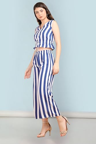 POPWINGS Casual Stripe Printed Crop