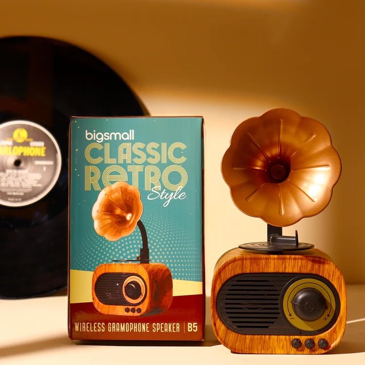 Bigsmall Vintage Retro Gramophone Bluetooth