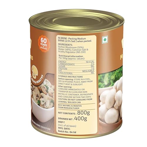 Morton By Birla Mushrooms in Brine 800 Gm - Image 4