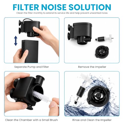 Buraq Pets 4 in 1 Aquarium Filter | 15W | 880L/H | 1.5–2.5 ft Tank - Image 6
