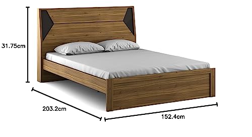 Home Centre Quadro Edge Queen Bed - Brown - Image 2