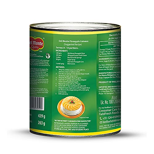 Del Monte Pineapple Slices, 439g