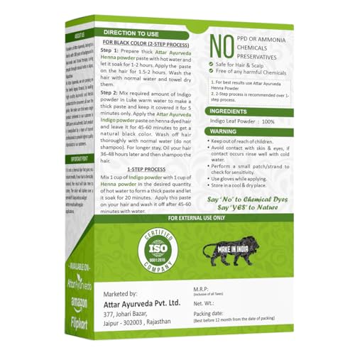 Attar Ayurveda Indigo Powder for black Hair (200 grams) - Image 3