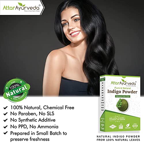 Attar Ayurveda Indigo Powder for black Hair (200 grams) - Image 4