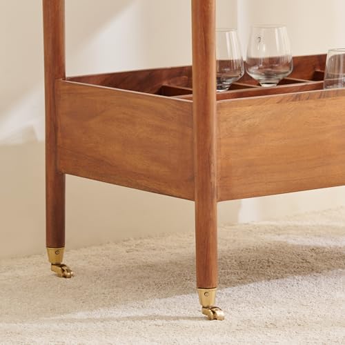 Home Centre | Amanda Serving Trolley | for Kitchen and Bar | Brown - Image 5