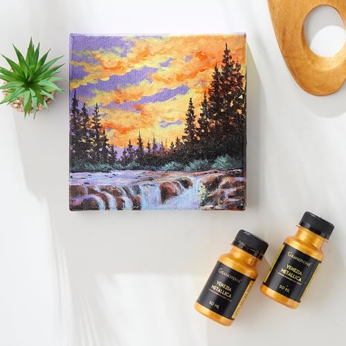 GRANOTONE Venezia Metallic Acrylic Paint Gold 50ml Extra Sheen - Image 4
