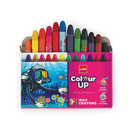 Cello Colourup Wax Crayons - 12 Shades|Green - Image 3