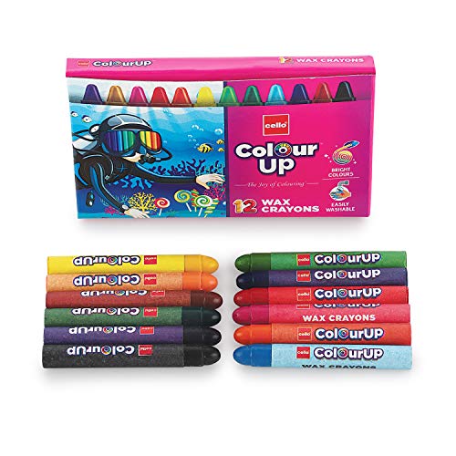 Cello Colourup Wax Crayons - 12 Shades|Green - Image 4