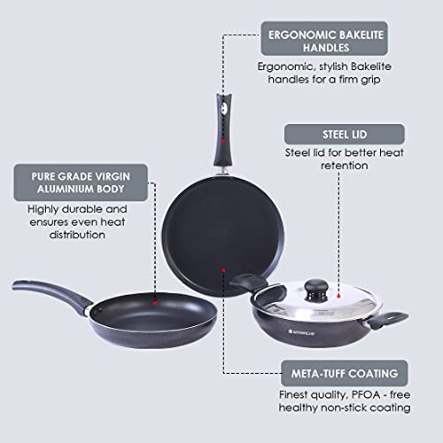 Wonderchef Platinum Plus Set Black Non-Induction Base, 3 + 1 - Image 4