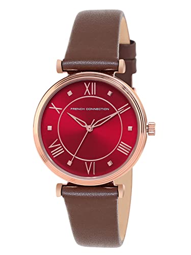 French Connection Women's Mirage Analog Watch Maroon Strap-FCP32BRL