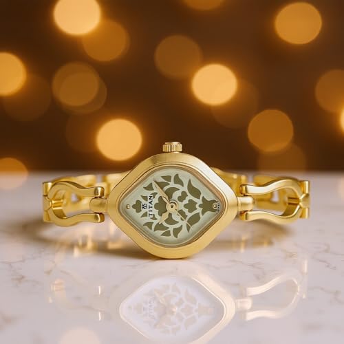 Titan Analog Gold Dial Women's