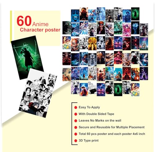 Anime Character Poster Set 4x6