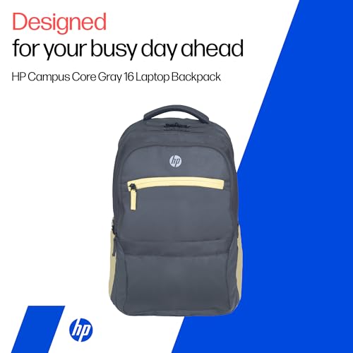 HP Campus Core 16 Laptop Backpack - Grey - Image 2
