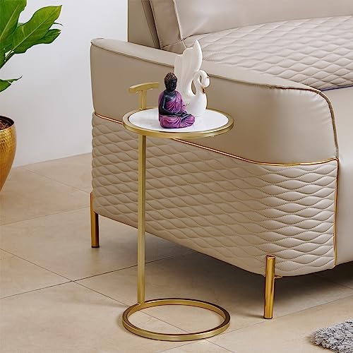 Home Centre Julia Marble Accent Table - Gold