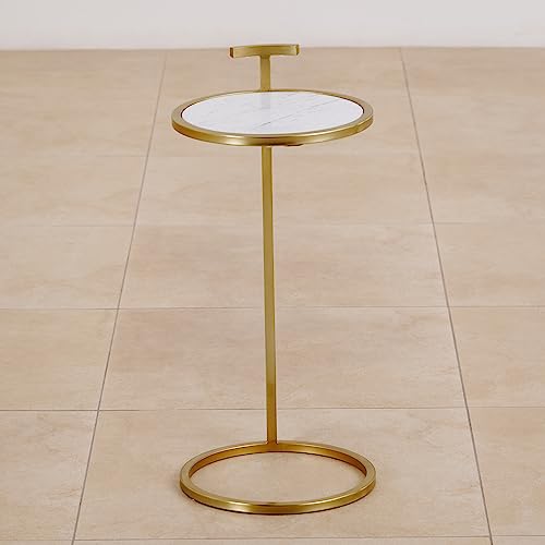 Home Centre Julia Marble Accent Table - Gold - Image 3