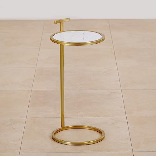 Home Centre Julia Marble Accent Table - Gold - Image 5