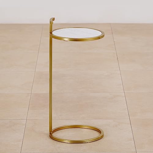 Home Centre Julia Marble Accent Table - Gold - Image 6