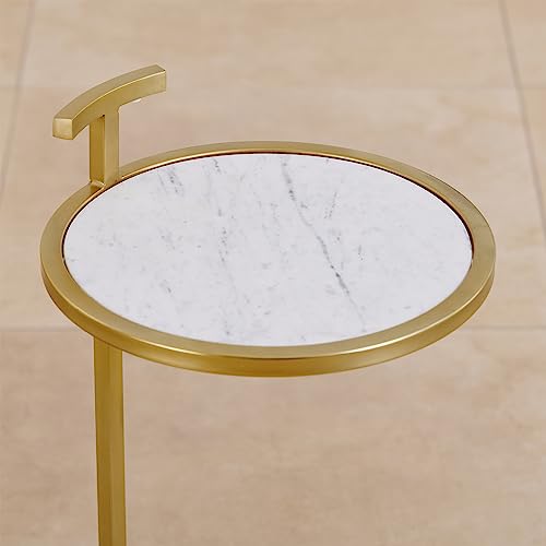 Home Centre Julia Marble Accent Table - Gold - Image 7