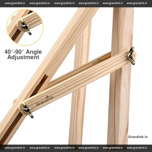Grandink 5 Feet H Frame Pinewood Adjustable Easel Stand for Artists - Image 5
