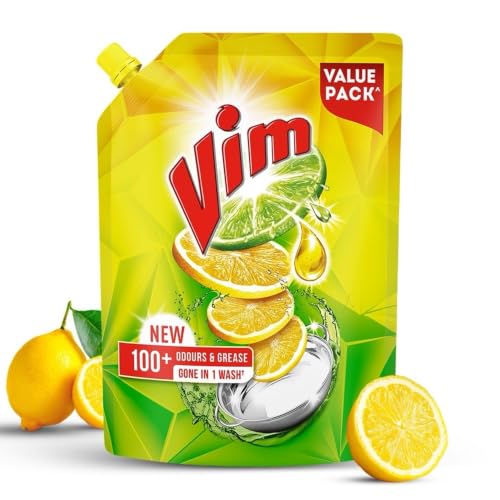 Vim Dishwash Liquid Gel Lemon 900 ml Refill Pouch - Image 3