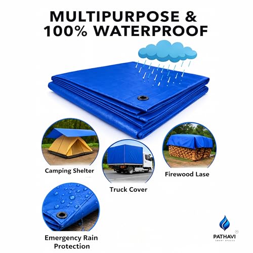 Premium 12x10ft Blue Tarpaulin, Thadika