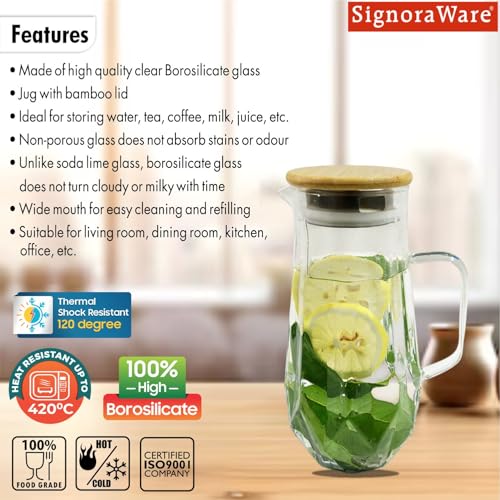 Signoraware BoroPour Borosilicate Glass Jug