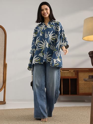 Libas Printed Cotton A Line Kurti Suit - Image 6