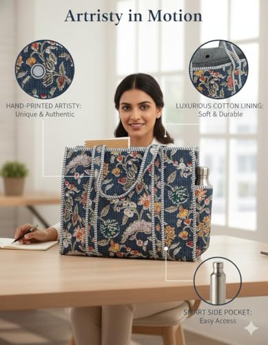 Quilted Cotton Jaipuri Tote bag