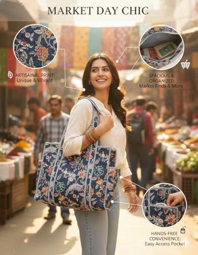 Quilted Cotton Jaipuri Tote bag