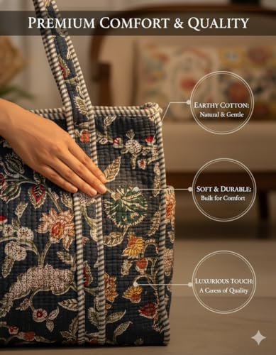 Quilted Cotton Jaipuri Tote bag