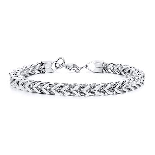 Nakabh Cuban 8 inch Stainless Steel Bracelet for Men Boys