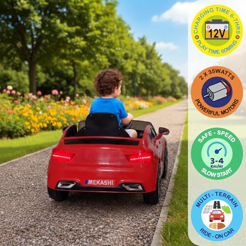 MEKASHI Ride-On Car for Kids 1-4 Years, Red (MKS005) - Image 5