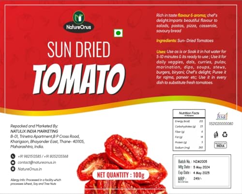 NatureOnus Sun Dried Tomato, 100g