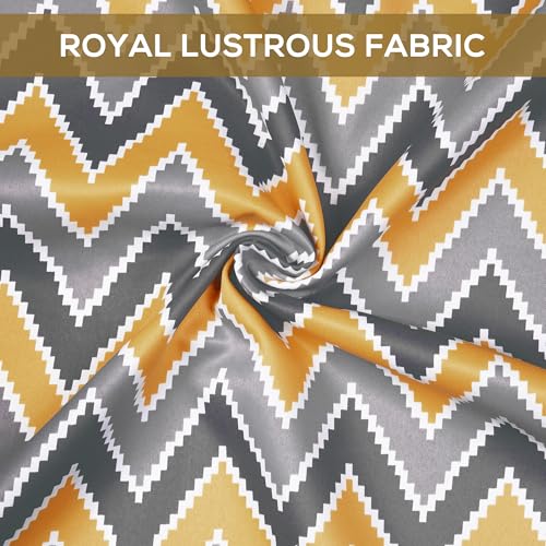 Door Curtains 7 Feet Pack of 1, Chevron, Yellow & Grey - Image 5