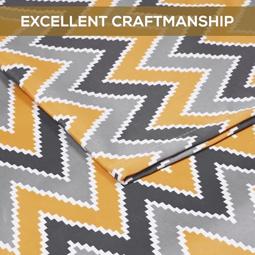 Door Curtains 7 Feet Pack of 1, Chevron, Yellow & Grey - Image 6