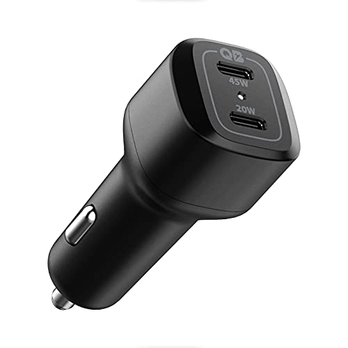 Spigen 65W Fast Car Charger Adapter Dual USB-C for iPhone/Galaxy - Black