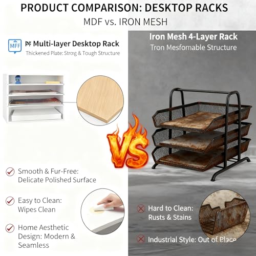 eMerit Wood Desktop Organizer Paper