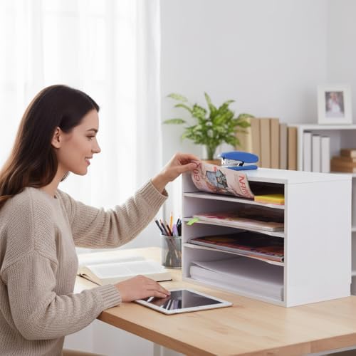 eMerit Wood Desktop Organizer Paper