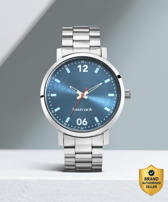 Fastrack Blue Dial Silver Stainless Steel Strap Analog Watch - F...more