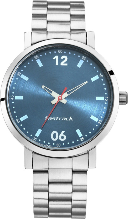 Fastrack Blue Dial Silver Stainless