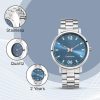 Fastrack Blue Dial Silver Stainless
