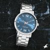 Fastrack Blue Dial Silver Stainless