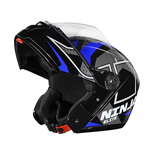 STUDDS Ninja Elite Super D6 FLIP-UP Full FACE Helmet N1 Black-L - Image 3