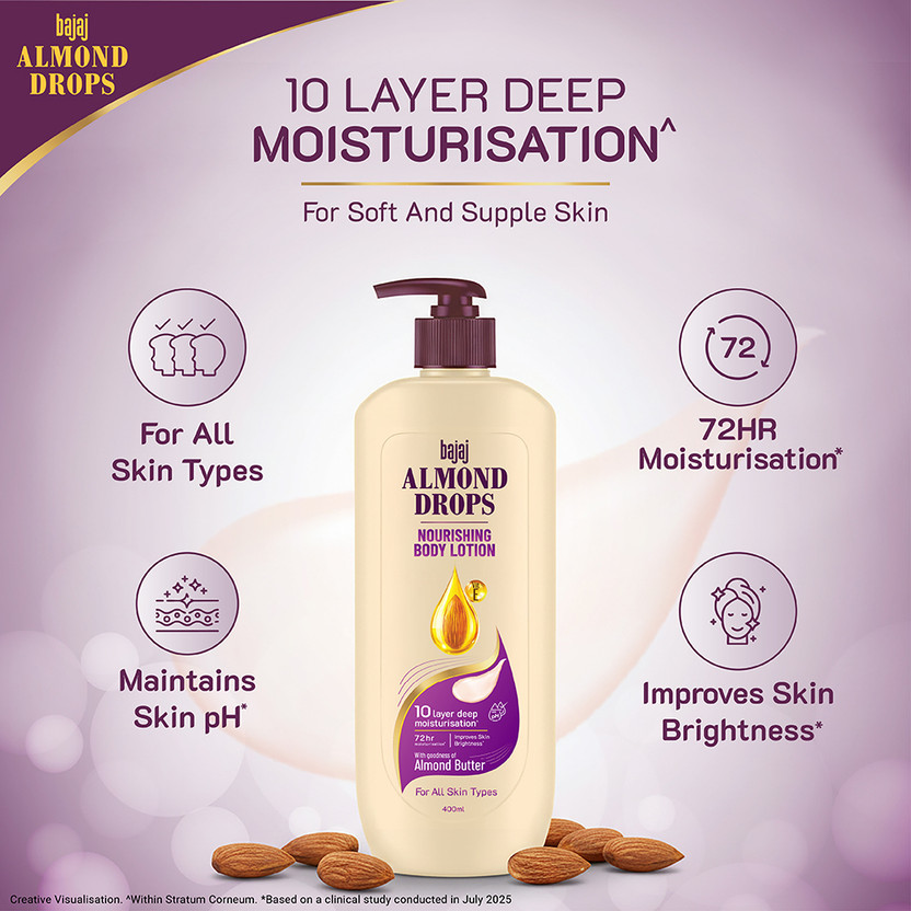 BAJAJ Almond Drops Nourishing Body Lotion with Almond Butter, 72 - Image 5