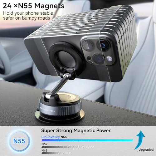 CloudValley Vacuum Magnetic Car Phone Mount for MagSafe - Image 4