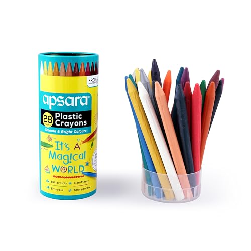 Apsara Plastic Crayons-28 Shades,Smooth &