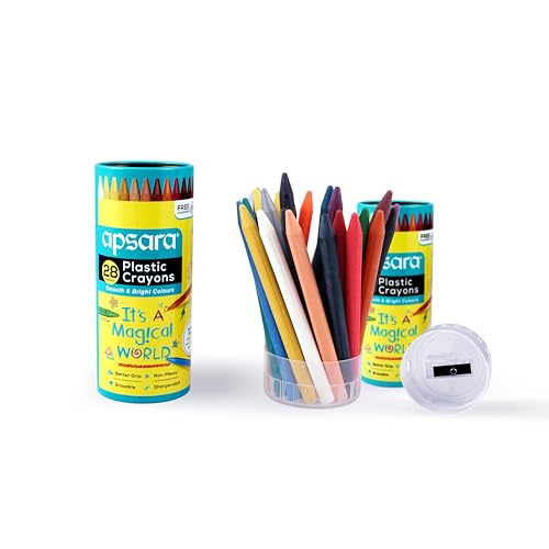 Apsara Plastic Crayons-28 Shades,Smooth &